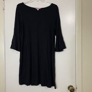 Lilly Pulitzer black knit bell sleeve shirt dress size large